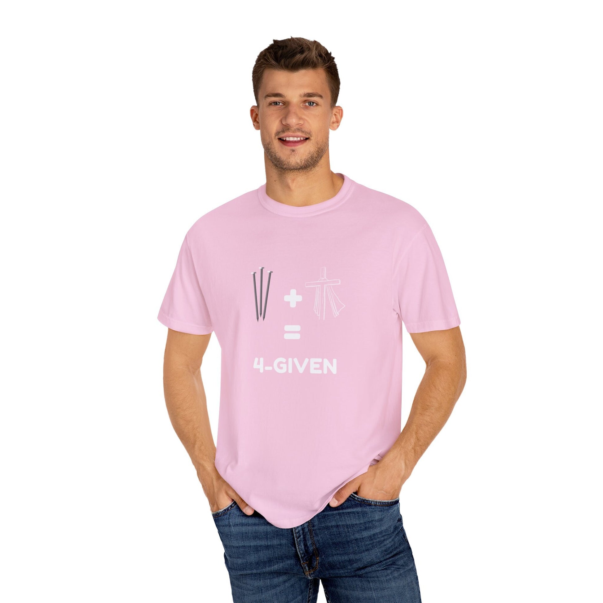 3 nails+1cross=4given Unisex Garment-Dyed T-shirt