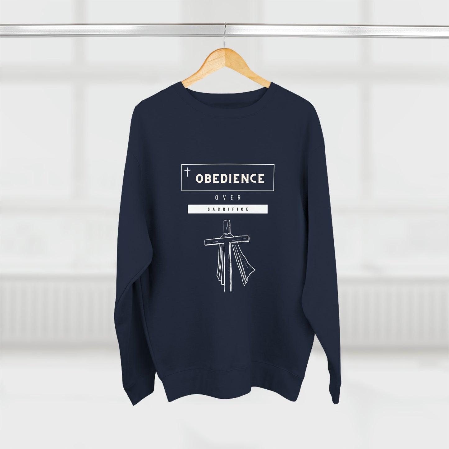 Obedience over Sacrifice = Unisex Crewneck Sweatshirt